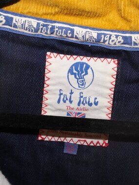 Fat Face Airlie 1/4 Zip Pullover Navy Stripe XL